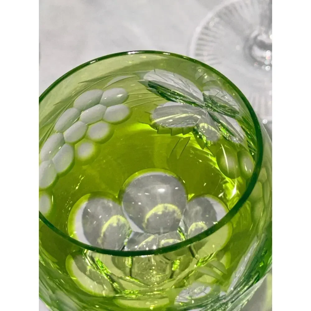 Vintage Nachtmann Traube Chartreuse Wine Hock Goblets Set of 5 Pattern German